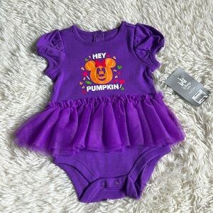 Baby Girl by Disney  “Hey Pumpkin” Purple Onesie With Tutu NWT 6-9 months